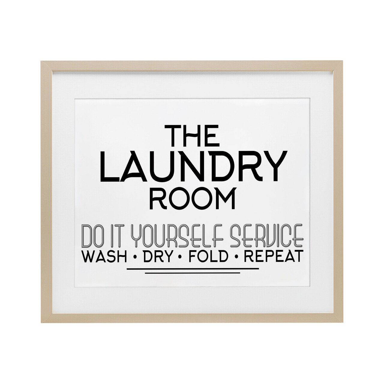 Stupell Industries Do It Yourself Laundry Minimal Framed Print Under Glass, design by Kim Allen